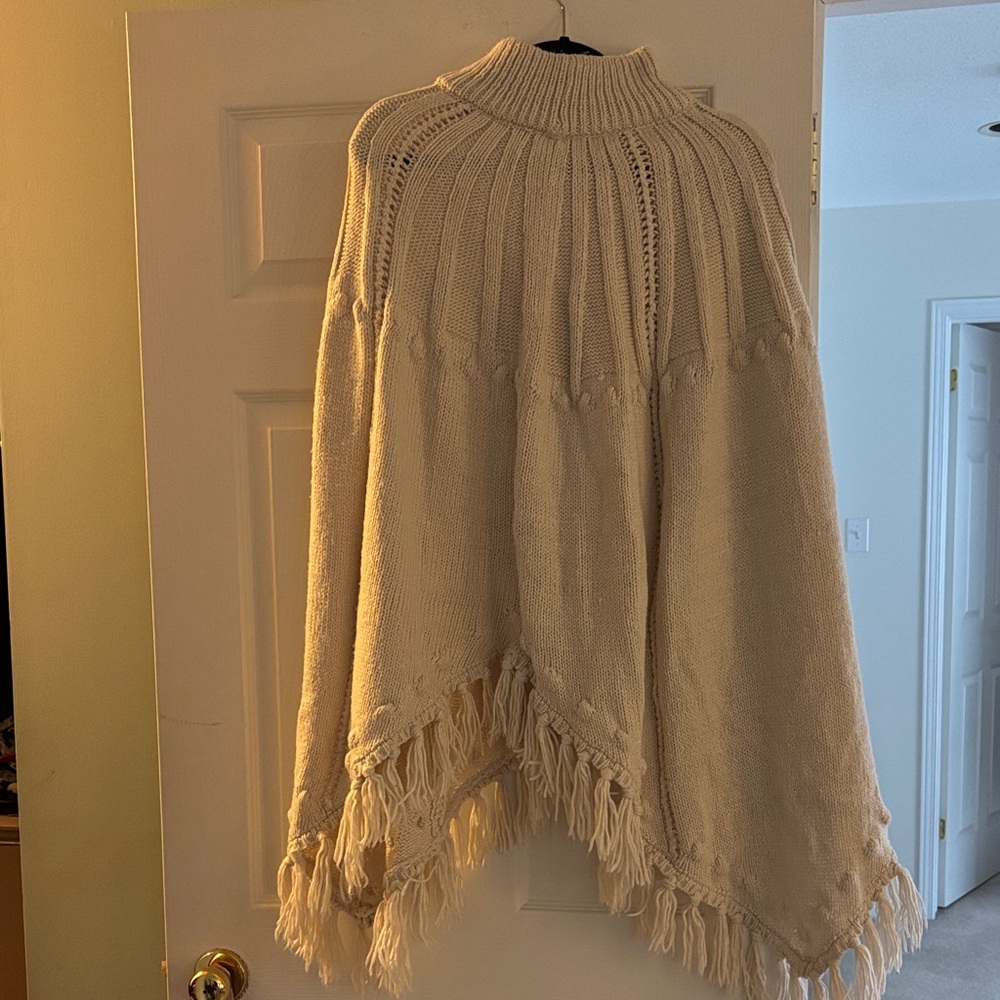 Monsoon Cream Knit Poncho